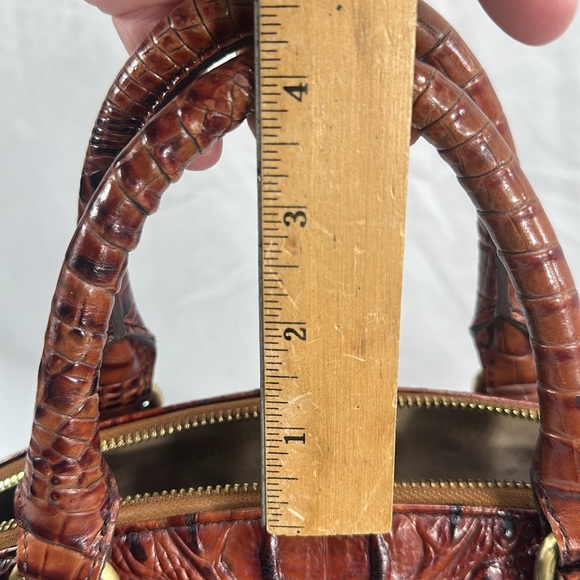 SOLD!! Lg Duxbury Dome Croc Embossed Leather Satchel Shoulder Bag W/Strap/Cover - Picture 13 of 16